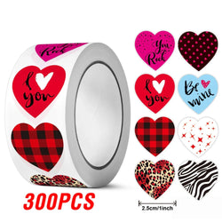 100-500pcs Heart-shaped Wedding Sticker Label Self-adhesive Sealing Decoration Sticker Invitation Label Birthday Party Stickers (ONLINE ORDER ONLY)