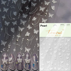 Dreamy Moon Star Cloud Butterfly Starrylight Rhinestone 5D Soft Embossed Relief Nail Art Sticker 3D Decal Decoration Manicure (ONLINE ORDER ONLY)