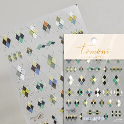 Shiny Colorful Color Block Fragment Square Fragment Grid Rhombus 3D Self Adhesive Nail Art Stickers Rhinestone Manicure Decals (Online Order Only)