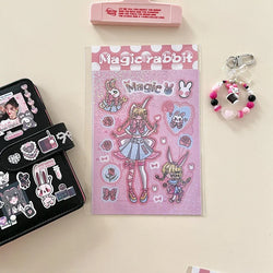New Ins Cute Devil Bunny Girl Stickers Diary Scrapbooking DIY Album Decoration Sticker Aesthetic Personalized Kawaii Stationery (ONLINE ORDER ONLY)