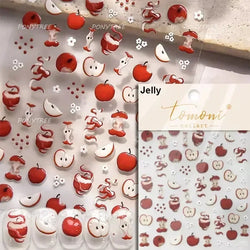 Colored Shiny Jelly Claw Paw Pudding Dessert Cherry Bowknot Cake Bow Tie Drink Food Love Heart Nail Art Sticker Manicure Decal (ONLINE ORDER ONLY)