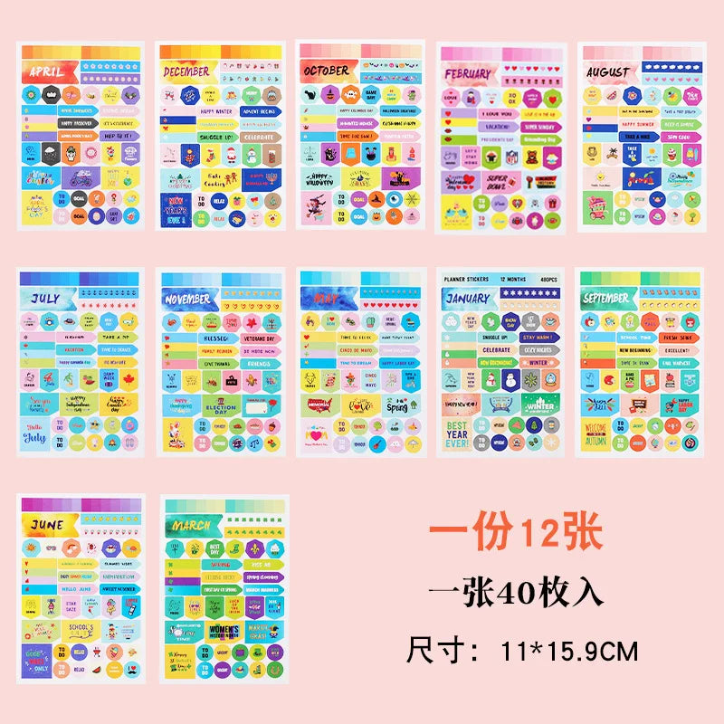 Loose-Leaf Notebook Handwritten Labels Indicate White And Blue Color Stickers Letter Stickers Sticky Notes Index Stickers (Online Order Only)