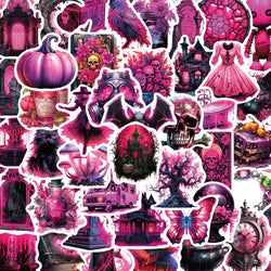 10/30/50PCS Horror Dark Purple Stickers Cool Graffiti Toys Waterproof Skateboard Phone Bike Skateboard Laptop Helmet Decals Gift (Online Order Only)