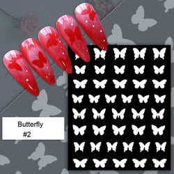 1PC Hollow Airbrush Design Nail Art Hollow Stencils Sticker Love Star Snowflake Butterfly Butterfly French Decal Slider Decors * (Online Order Only)