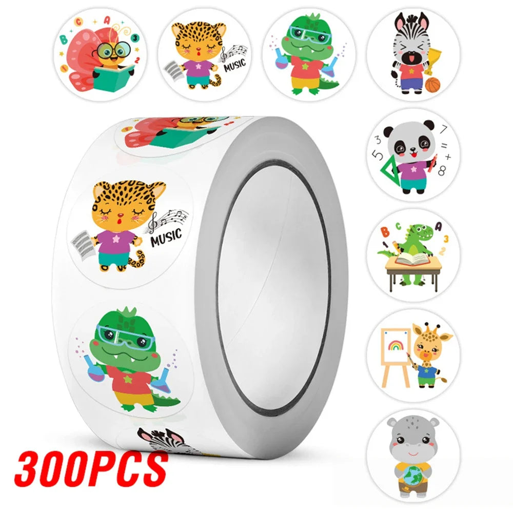 100-500pcs Cartoon Dinosaur Animal stickers for kid Teacher Reward Encourage Sticker Stationery for Boy DIY Sticker 1inch (ONLINE ORDER ONLY)