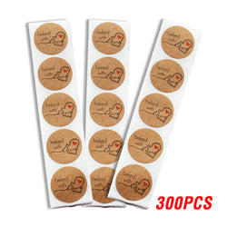 100-500pcs Round Natural Kraft Sticker Seal Labes Hand Made With Love Sticker Paper Scrapbooking Stationery Sticker (ONLINE ORDER ONLY)