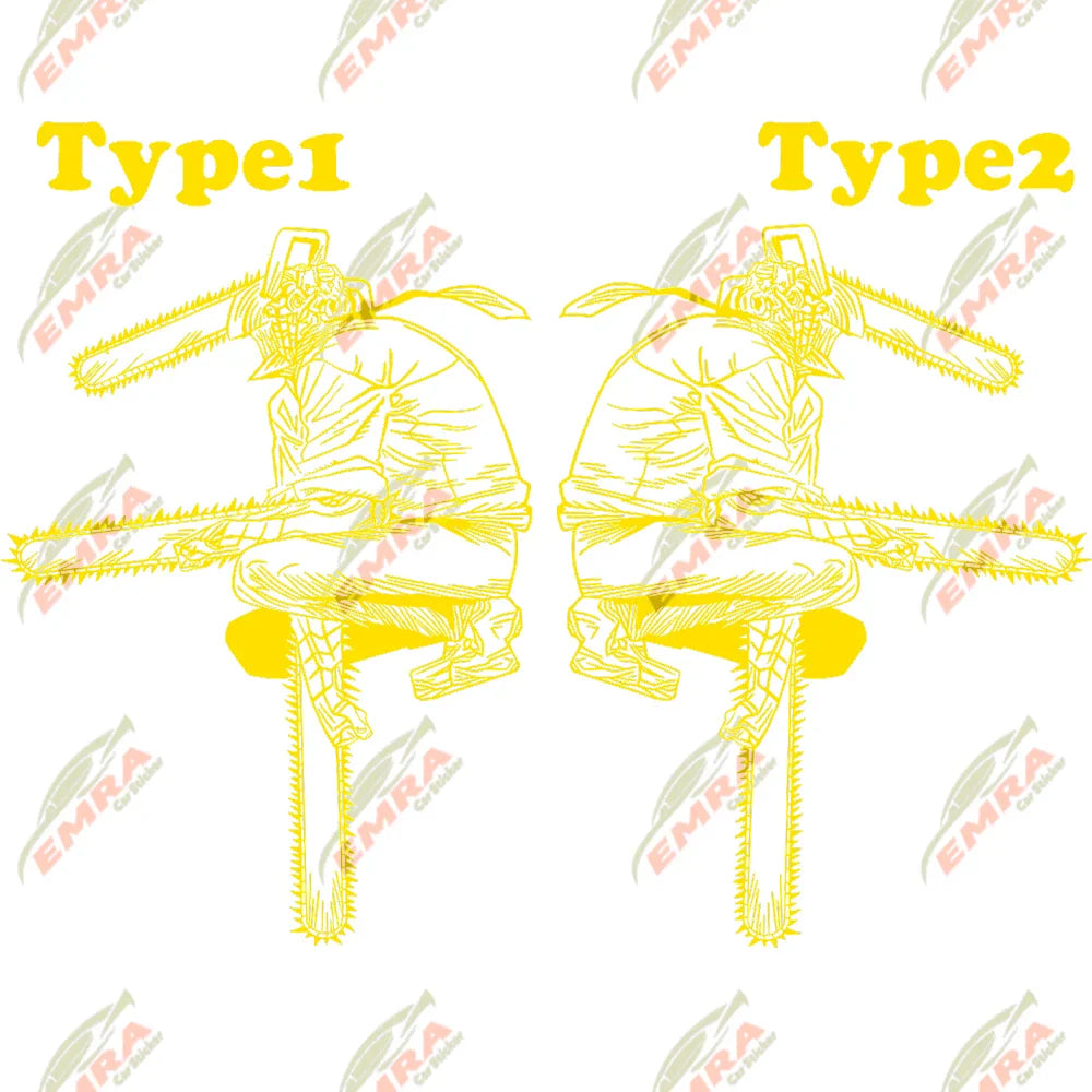 1PCS Chainsaw Man Stickers Anime Car Stickers For Door Hood Decoration External Accessories Die Cutting Waterproof Vinyl Decals (ONLINE ORDER ONLY)