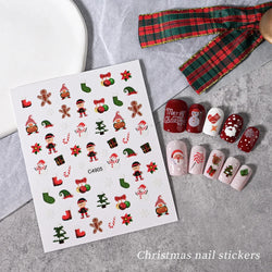 Merry Christmas Penguin Nail Art Sticker 3D Slider Deer Santa Claus Decal New Year Nail Decorations Sticker Manicure Accessories (ONLINE ORDER ONLY)