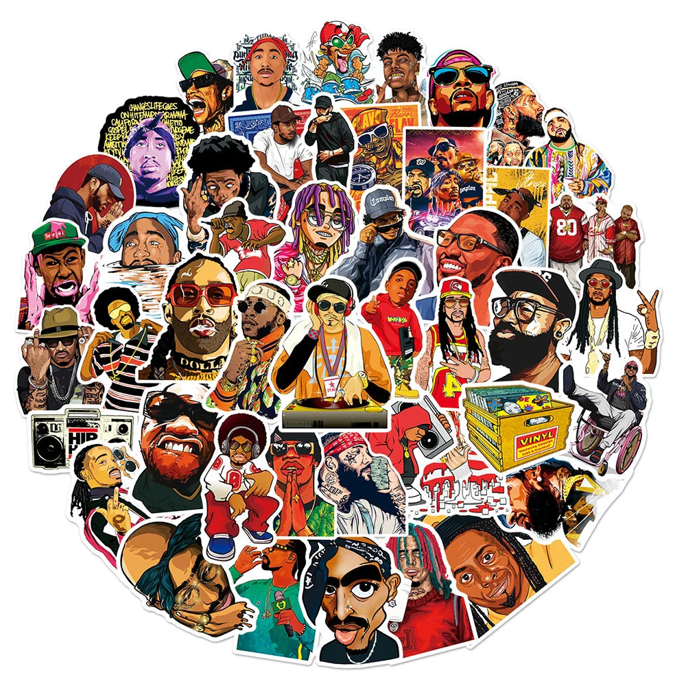 Cool Rock Band Rap Graffiti Stickers Decal Set for Skateboard, Motorcycle, Laptop, Car - Waterproof Kid Toy (Online Order Only)