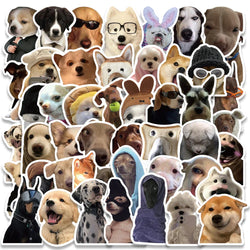 50pcs Funny Animals Dogs Meme Stickers For Luggage Guitar Phone Skateboard Vinyl Waterproof Graffiti Laptop Decals (ONLINE ORDER ONLY)