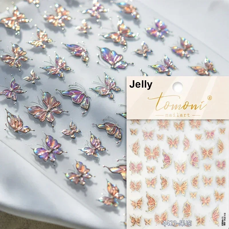 Dreamy Chic Butterfly Flower Bowknot Square Rhinestone Crystal 5D Self Adhesive Nail Art Stickers Fantasy Shiny Manicure Decals (ONLINE ORDER ONLY)