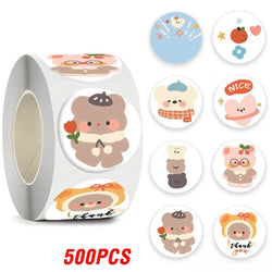 100-500pcs Cartoon Animals Sticker for Children 8 Designs Cute Thank You Scrapbooking Stationery Sealing Labels Rewards Stickers (ONLINE ORDER ONLY)