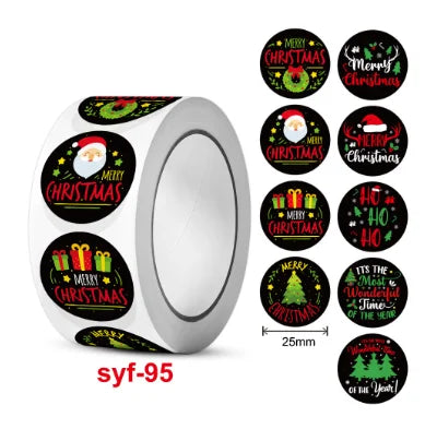 New kraft Paper Christmas White Snowflake Santa Claus Stickers Party Decoration Gift Sealer Office Stationery (ONLINE ORDER ONLY)
