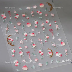 Colored Shiny Jelly Claw Paw Pudding Dessert Cherry Bowknot Cake Bow Tie Drink Food Love Heart Nail Art Sticker Manicure Decal (ONLINE ORDER ONLY)