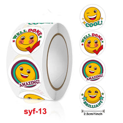 Smile Face Sticker Kids Reward Sticker Yellow Dots Labels Happy Animal  Sticker Kids Toys School Teacher Student Stationery (ONLINE ORDER ONLY)