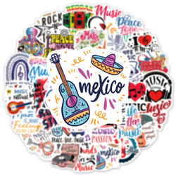 10/30/50PCS Kawaii Rock Stickers Music Retro Band Decal Skateboard Phone Laptop Luggage Bike Notebook Graffiti Sticker Kid Toy (Online Order Only)