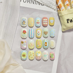 Bear Star Bowknot  Duck Cherry House Mini Flower Butterfly Line Bow Tie Apple Gird Cute Chic Nail Art Stickers Manicure Decals (ONLINE ORDER ONLY)