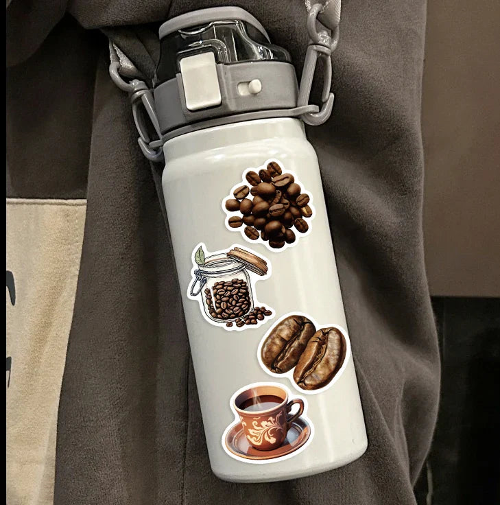 50 pcs Hot Coffee Bean Stickers Fashion Home Bedroom Decor Mural Decal Theme Door Wallpaper Sticker (ONLINE ORDER ONLY)