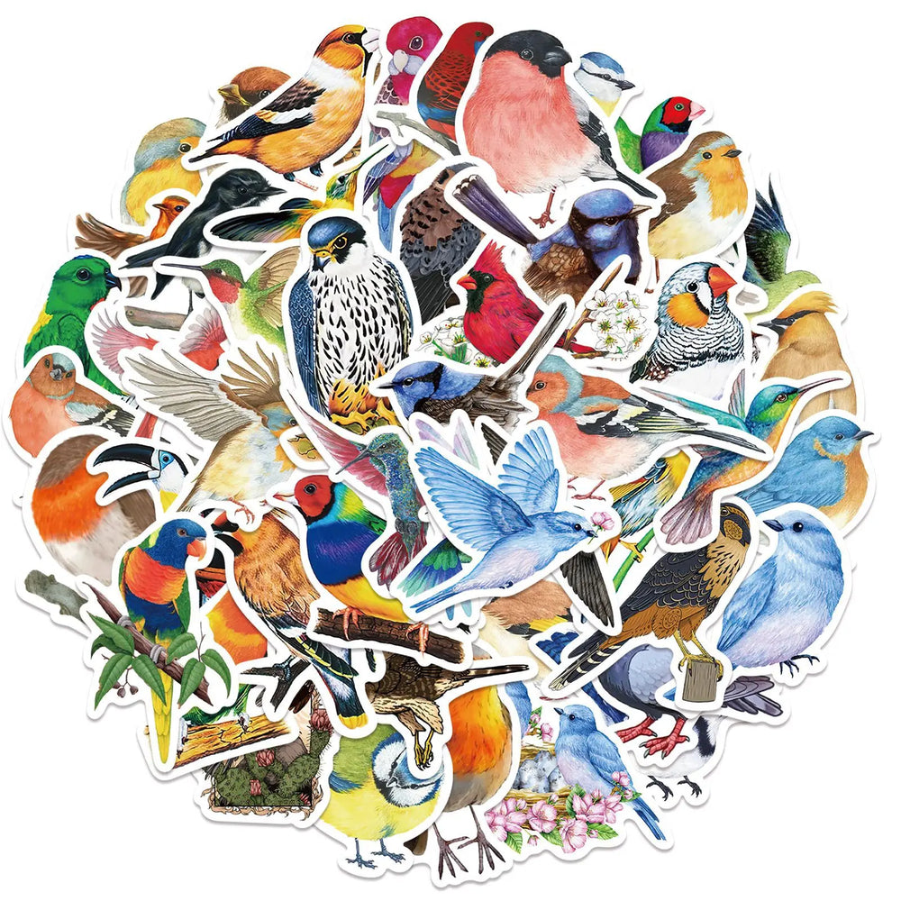 10/30/50PCS Cute Mix Watercolor Bird Stickers Kawaii Animal Decals DIY Scrapbook Diary Phone Laptop Luggage Bike Toy Sticker (ONLINE ORDER ONLY)