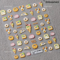 Colored Shiny Jelly Claw Paw Pudding Dessert Cherry Bowknot Cake Bow Tie Drink Food Love Heart Nail Art Sticker Manicure Decal (ONLINE ORDER ONLY)