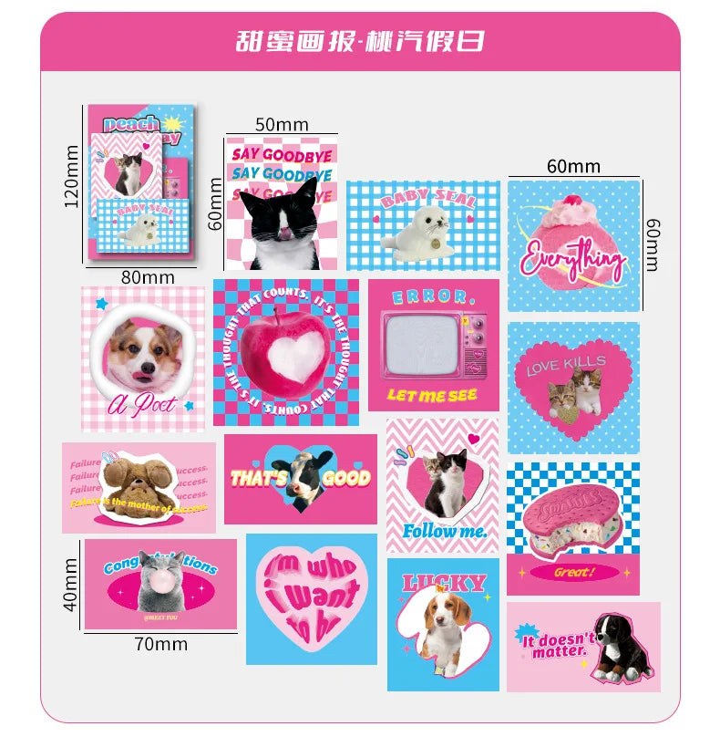 30pcs/lot Sweet Pictorial Series Scrapbooking Stickers Korean ins Hand Account Journal Collage Deco Material Stationery Sticker (ONLINE ORDER ONLY)