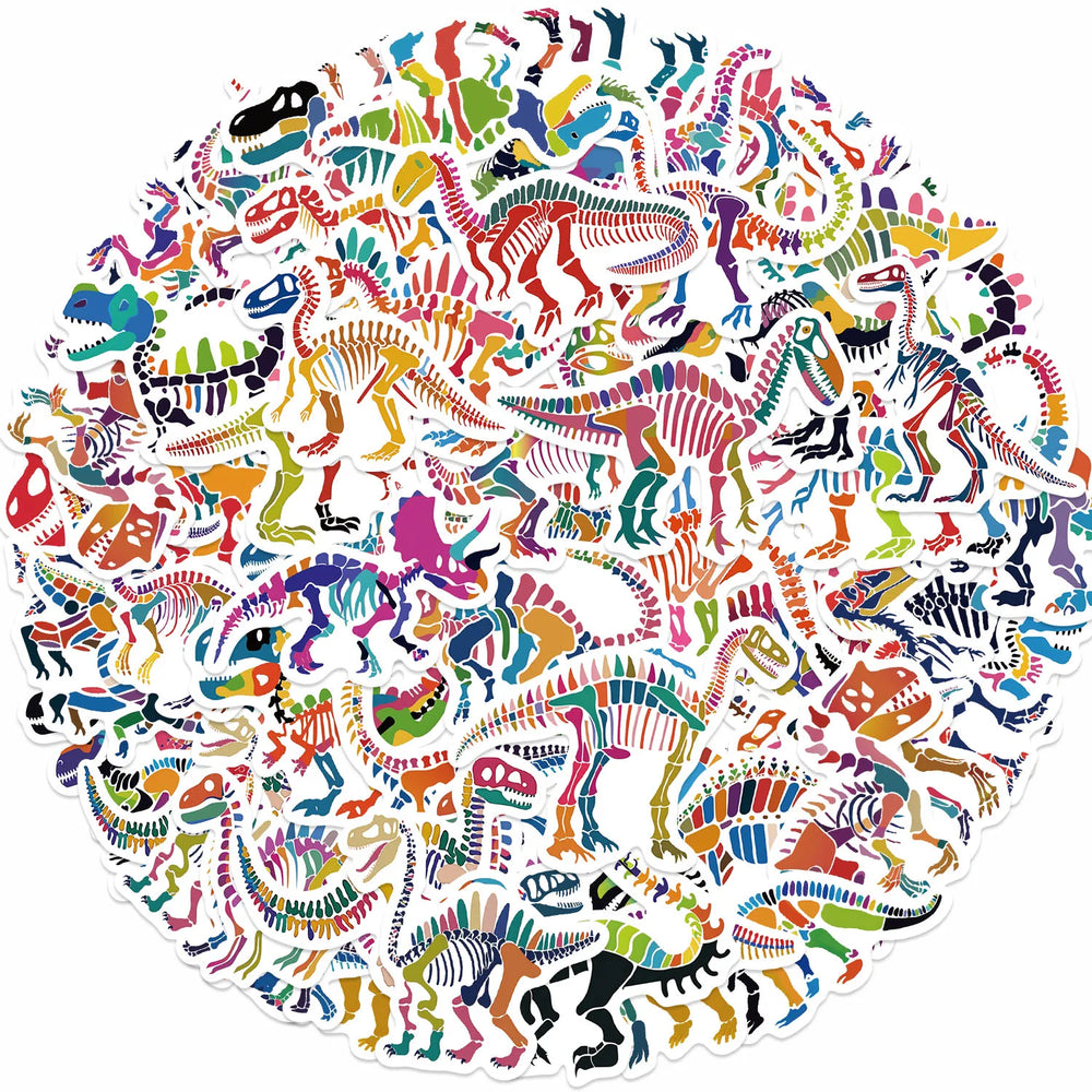 50pcs Colorful Cartoon Dinosaur Stickers For Laptop Phone Cup Scrapbook Car Luggage Waterproof Sticker for Kids Adults﻿ (Online Order Only)