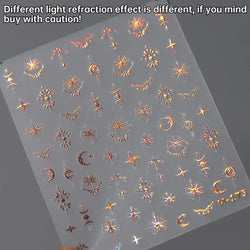 Dreamy Moon Star Cloud Butterfly Starrylight Rhinestone 5D Soft Embossed Relief Nail Art Sticker 3D Decal Decoration Manicure (ONLINE ORDER ONLY)