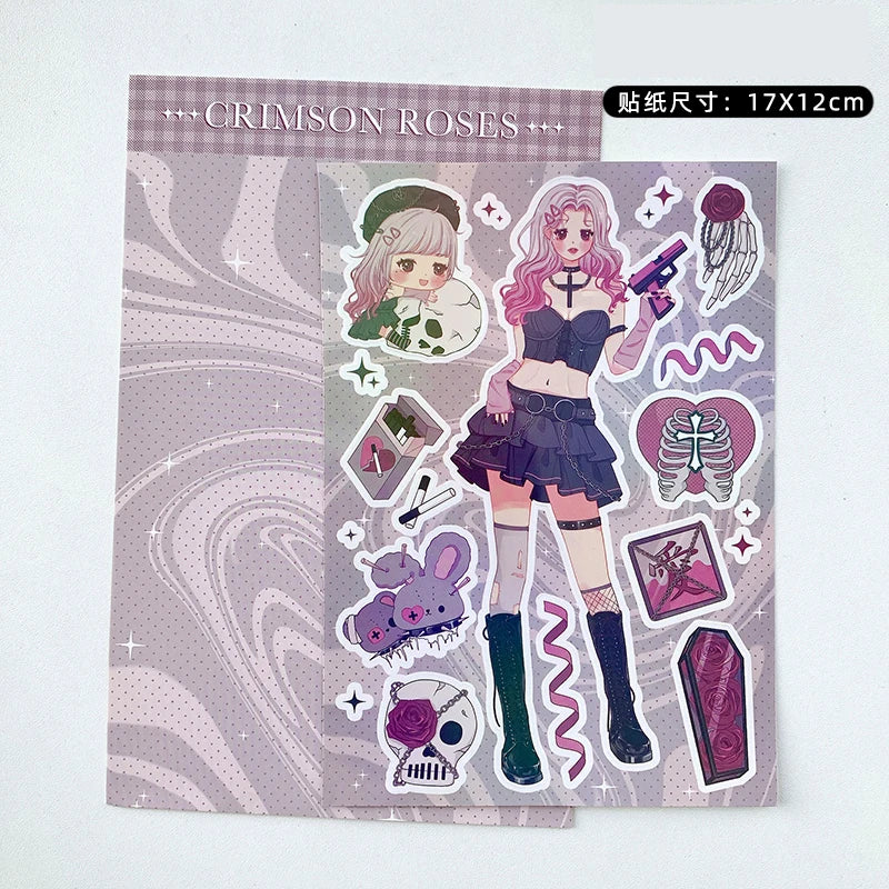 Korean ins Cute Pretty Girls Sticker Diary Scrapbooking DIY Album Decoration Sticker Aesthetic Personalized Kawaii Stationery (Online Order Only)