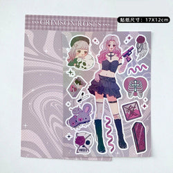 Korean ins Cute Pretty Girls Sticker Diary Scrapbooking DIY Album Decoration Sticker Aesthetic Personalized Kawaii Stationery (Online Order Only)