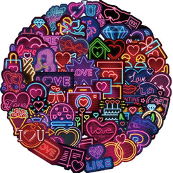 64PCS Cool Neon Light Stickers Trendy Graffiti Waterproof Vinyl Neon Stickers Pack for Phone Creative Decoration DIY Toys (ONLINE ORDER ONLY)