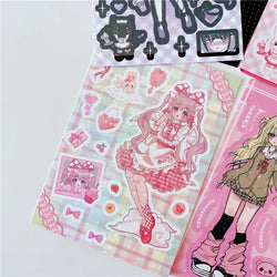 Original Cute Sweet Maid Anime Series Sticker Scrapbooking DIY Album Decoration Sticker Aesthetic Personalized Kawaii Stationery (ONLINE ORDER ONLY)