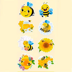 100-500pcs Cartoon Bee Stickers Cute Decals DIY Skateboard Phone Bike Fridge Reward Sealing Label Stationery Sticker (Online Order Only)
