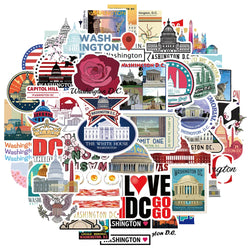 American Cities Washington DC Vinyl Stickers for Snowboard Laptop Luggage Car Fridge DIY 10/30/50Pcs (ONLINE ORDER ONLY)