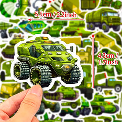 10/30/50PCS Green Military Affairs PVC Sticker Aesthetic DIY Decoration Scrapbooking Stationery School Supplies for Kids (ONLINE ORDER ONLY)