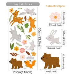 Cartoon Rabbit Bear Wall Stickers for Kids Nursery Bedroom Decals (ONLINE ORDER ONLY)