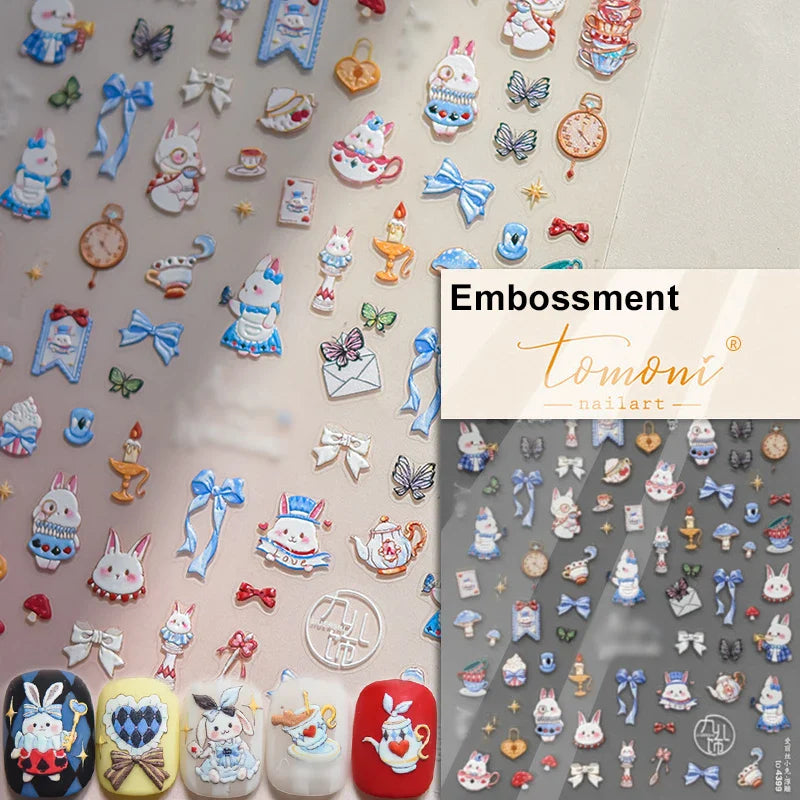 Cookies Chocolate Love Heart Flower Bowknot Rabbit Bunny Lace Bear Star Bouquet Rabbit Adhesive Nail Art Sticker Manicure Decal (ONLINE ORDER ONLY)