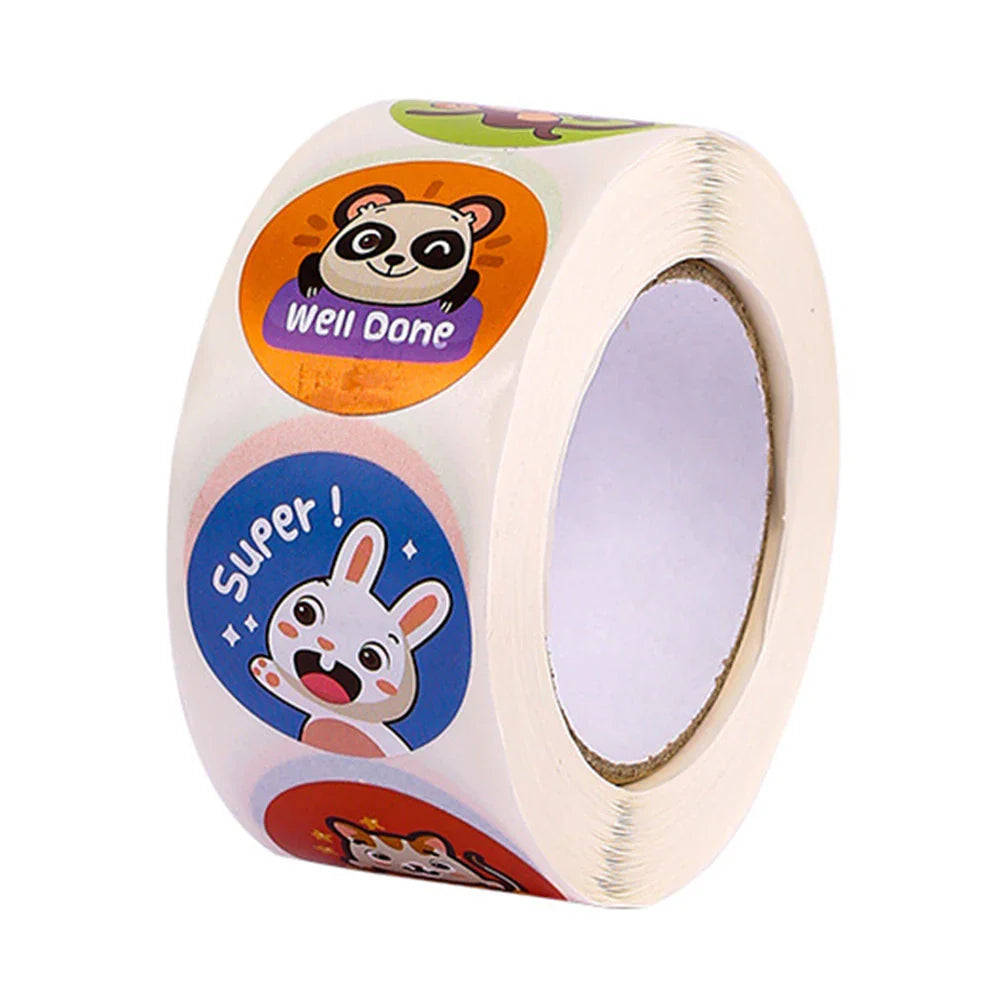 100-500pcs New Sticker Animals Reward Sticker For Kids Cute Pattern School Teacher Supplies 1 Inch Kawaii Encourage Sticker (ONLINE ORDER ONLY)