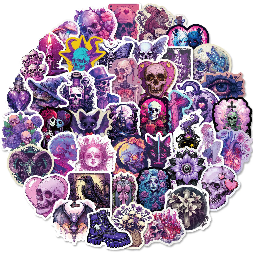 50Pcs Horror Graffiti Stickers for Helmet, Desktop, Wall Decoration (Online Order Only)