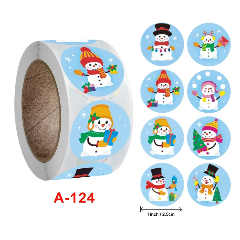 50-500pcs Cartoon Merry Christmas Sticker Santa Claus Tree Paper Label New Year Cute Snowman Stationery Stickers For Kids Gift (ONLINE ORDER ONLY)