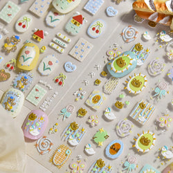 Bear Star Bowknot  Duck Cherry House Mini Flower Butterfly Line Bow Tie Apple Gird Cute Chic Nail Art Stickers Manicure Decals (ONLINE ORDER ONLY)