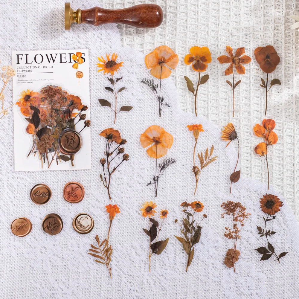 40 pcs Vintage Dried Flower Leaf Stickers Scrapbooking Supplies (ONLINE ORDER ONLY)
