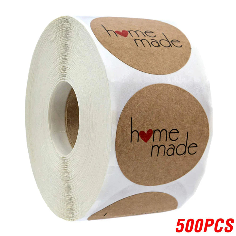 500pcs Vintage Kraft Paper Stickers Scrapbook Gift Stationery Label Stickers Handmade With Love Thank You For The Stickers (ONLINE ORDER ONLY)