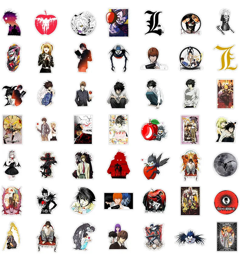 10/30/50PCS Death Note Stickers Funny Mystery Film Sticker Animation Graffiti Decoration Toy Cartoon Decals Luggage Laptop Phone (ONLINE ORDER ONLY)