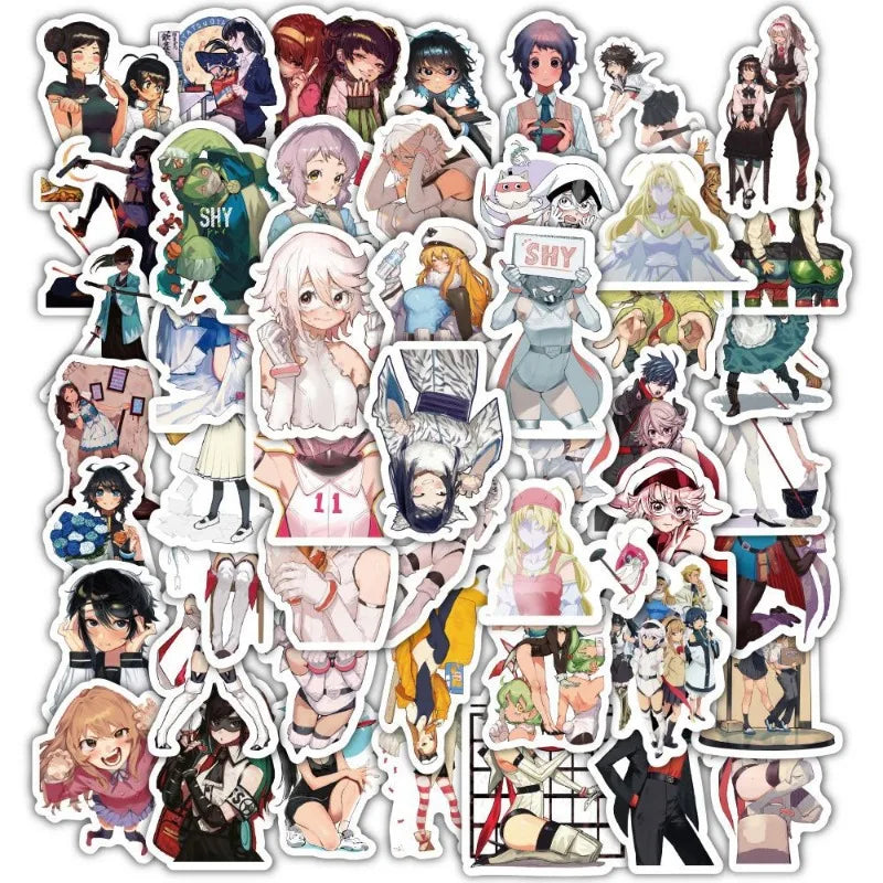60pcs Anime Cartoon Stickers for Laptop, Phone, Car, Scooter, Water Bottle, Suitcase, Stationery, Refrigerator (Online Order Only)