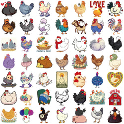 50PCS Cartoon Chicken Animal Stickers Personality Creative Sticker For Desk Refrigerator Phone Skateboard Waterproof Decals﻿ (ONLINE ORDER ONLY)