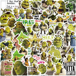 52pcs Cartoon Monster Shrek Graffiti Sticker DIY Suitcase Laptop Suitcase Guitar Star Sticker Waterproof Decals (ONLINE ORDER ONLY)