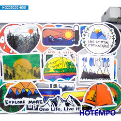 50PCS World Travel Stickers Climbing Camping Hiking Outdoor Adventure Decals for DIY Phone Laptop Luggage Motorcycle Car Sticker (ONLINE ORDER ONLY)