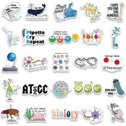 50/100pcs Biology Stickers Funny Aesthetic Decals Vinyl Waterproof Laptop Luggage Fridge Stationery Scrapbook Phone Sticker (ONLINE ORDER ONLY)