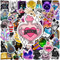 10/30/50pcs Cool Art Gothic Magic Apothecary Witch Crystal Stickers Skateboard Motorcycle Car Laptop Funny Sticker Decal Kid Toy (ONLINE ORDER ONLY)