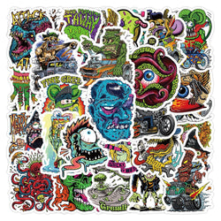 10/30/50PCS Funny Horror Liquid Monster Stickers Cool Graffiti Decoration DIY Skateboard Scrapbook Phone Laptop Car Decals Toys (ONLINE ORDER ONLY)